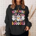 Read More Books Ghosts Reading Book Teacher Halloween Sweatshirt Gifts for Her