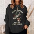 Read Books Be Kind Stay Weird Cat Coffee Lover Reading Sweatshirt Gifts for Her