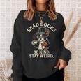 Read Books Be Kind Stay Weird Dog Boston Terrier Reading Sweatshirt Gifts for Her