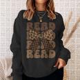 Read Coquette Bow Retro Western Groovy Leopard Reading Sweatshirt Gifts for Her