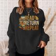 Read Return Repeat Cute Librarian Library Worker Book Lovers Sweatshirt Gifts for Her