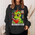 Readasaurus Reading Dinosaur Book Reader Bookworm Sweatshirt Gifts for Her