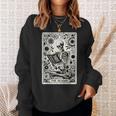 The Reader Skeleton Book Lover Tarot Card Reading Book Sweatshirt Gifts for Her