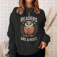 Readers Are A Hoot Owl Book Lovers Sweatshirt Gifts for Her