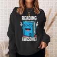 Reading Is Awesome Book Nerd Librarian Sweatshirt Gifts for Her