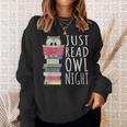 Reading Book Bookworm Kawaii Library Just Read Owl Night Sweatshirt Gifts for Her