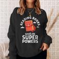Reading Books Gives Me Superpowers Superhero Book Sweatshirt Gifts for Her