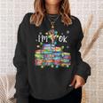 Reading Books I'm Ok National Book Lovers Lights Christmas Sweatshirt Gifts for Her Reading Books I'm Ok National Book Lovers Lights Christmas Sweatshirt Gifts for Her