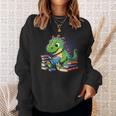 Reading Dinosaur Book Lover Cute Dino Reading Sweatshirt Gifts for Her Reading Dinosaur Book Lover Cute Dino Reading Sweatshirt Gifts for Her