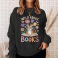 Reading Enthusiast Book Lover Tiger Cute Flowers Sweatshirt Gifts for Her