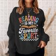 Reading Is My Favorite Sport Book Lover Quote Groovy Sweatshirt Gifts for Her