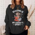 Reading Is My Favorite Sport Cute Monkey Reading Books Sweatshirt Gifts for Her
