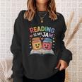 Reading Is My Jam Book Lover Humor Sweatshirt Gifts for Her