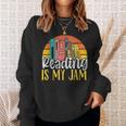 Reading Is My Jam Bookworm Book Reading Sweatshirt Gifts for Her Reading Is My Jam Bookworm Book Reading Sweatshirt Gifts for Her