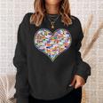 Reading Library Books Lover Heart Librarian Awesome Cute Sweatshirt Gifts for Her