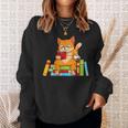 Reading For Men Women Books Cat Reading Lover Sweatshirt Gifts for Her