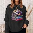 Reading Muffler Sloth On Stack Of Books Sweatshirt Gifts for Her