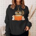 Reading Owl Art Men Women Kids Bookworm Book Lovers Sweatshirt Gifts for Her