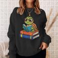 Reading Turtle Bookworm Cute Turtle With Glasses Books Sweatshirt Gifts for Her Reading Turtle Bookworm Cute Turtle With Glasses Books Sweatshirt Gifts for Her
