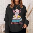 Readolotl Cute Read Axolotl Book Lover Librarian Bookworm Sweatshirt Gifts for Her