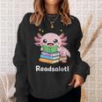 Readsalotl Axolotl Book Reading Sweatshirt Gifts for Her Readsalotl Axolotl Book Reading Sweatshirt Gifts for Her