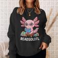 Readsolotl Axolotl Read Books Reading Book Lover Kids Sweatshirt Gifts for Her