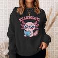 Readsolotl Axolotl Reading Book Bookworm Bookish Girls Kids Sweatshirt Gifts for Her