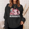 Readsolotl Axolotl Reading Fish Books Lizard Sweatshirt Gifts for Her