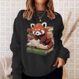 Red Panda Reading Book Animal Bookworm Sweatshirt Gifts for Her