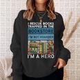 I Rescue Books And Trapped In The Bookstore Retro Bookreader Sweatshirt Gifts for Her