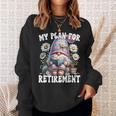 Retired Teacher Gnome Reading A Book Retirement Plan Sweatshirt Gifts for Her