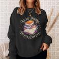 Retro Book Lover Coffee Drinking Reading Librarian Readers Sweatshirt Gifts for Her