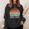 Retro Book Vibes Rainbow For Reading Lovers Vintage Sweatshirt Gifts for Her