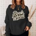 Retro Book Worm Reading For Book Lovers Sweatshirt Gifts for Her