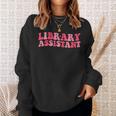 Retro Groovy Library Assistant Librarian Reader Books Sweatshirt Gifts for Her