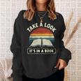 Retro Take A Look It's In A Book Reading Sweatshirt Gifts for Her Retro Take A Look It's In A Book Reading Sweatshirt Gifts for Her