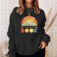 Retro Open Book Rainbow Reading Graphic Sweatshirt Gifts for Her