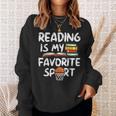 Retro Reading Is My Favorite Sport Basketball World Book Day Sweatshirt Gifts for Her