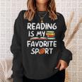 Retro Reading Is My Favorite Sport Football World Book Day Sweatshirt Gifts for Her