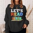Retro Reading Teacher Book Lover Let's Read Sweatshirt Gifts for Her