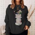 Robin Owl Bird Birds With Books Birdlover Animal Sweatshirt Gifts for Her