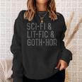 Science Fiction Literary Fiction Gothic Horror Book Readers Sweatshirt Gifts for Her Science Fiction Literary Fiction Gothic Horror Book Readers Sweatshirt Gifts for Her