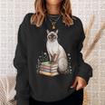 Siamese Cat Meezer Bookworm Flowers Book Reading Books Sweatshirt Gifts for Her Siamese Cat Meezer Bookworm Flowers Book Reading Books Sweatshirt Gifts for Her