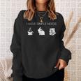 I Have Simple Needs Bunny Coffee Rabbit Books Sweatshirt Gifts for Her
