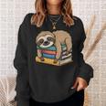 Sloth Sleeping On Books Sweatshirt Gifts for Her