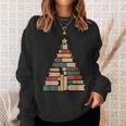 Snowy Book Tree Christmas For Readers And Librarians Sweatshirt Gifts for Her