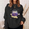 Space Cat Reading Book And Tea Space Cat Sweatshirt Gifts for Her