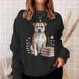 Staffordshire Bull Terrier Books Flowers Book Reading Sweatshirt Gifts for Her Staffordshire Bull Terrier Books Flowers Book Reading Sweatshirt Gifts for Her