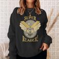Super Reader Owl Bookmarks Reading Librarian Nocturnal Book Sweatshirt Gifts for Her