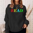 Teacher Reading Read In Color Book Sweatshirt Gifts for Her